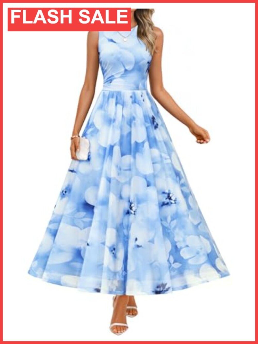 ZESICA Womens Sleeveless Floral Maxi Dress